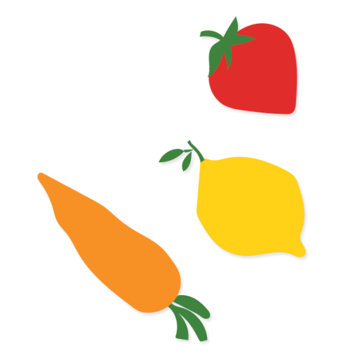fruits et légumes citron fraise et carotte